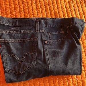 Levi Strauss 529  low rise straight leg black jeans yellow stitching 36x30